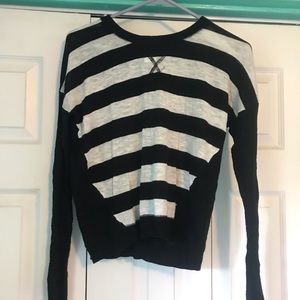 Black and cream/white striped sweater